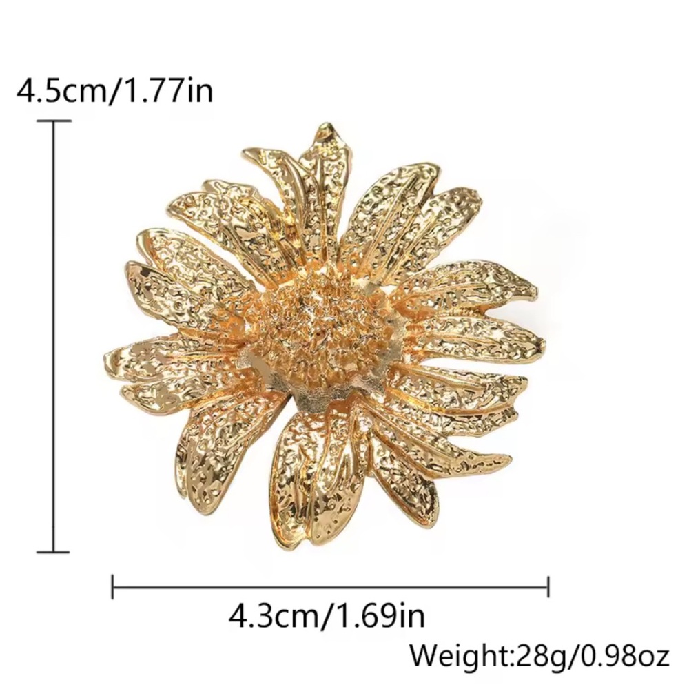 Gold Flower Statement Ring - image 2